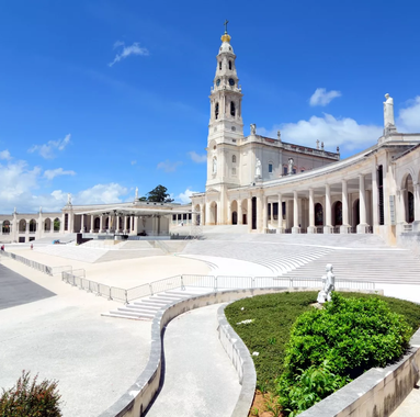 Panoramic view of the Sanctuary of Fátima with the Basilica of Our Lady of the Rosary, Portugal.