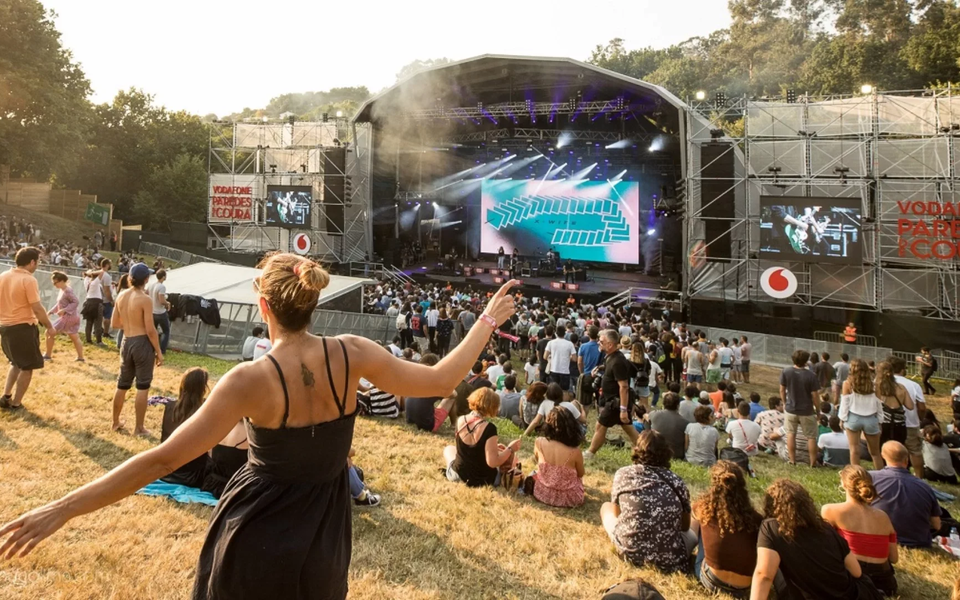 Vodafone Paredes de Coura music festival main stage with audience enjoying a summer concert in Portugal.